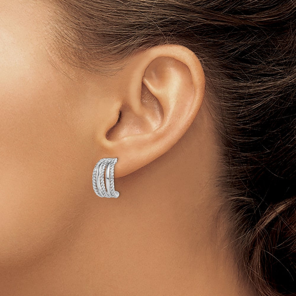 Sterlingsilber Rhodiniert C-hoop Ohrstecker