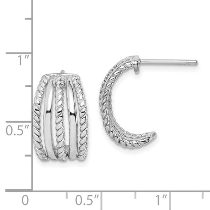 Sterlingsilber Rhodiniert C-hoop Ohrstecker