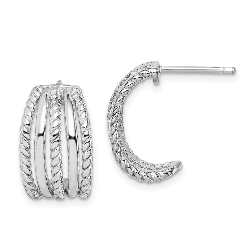 Sterlingsilber Rhodiniert C-hoop Ohrstecker
