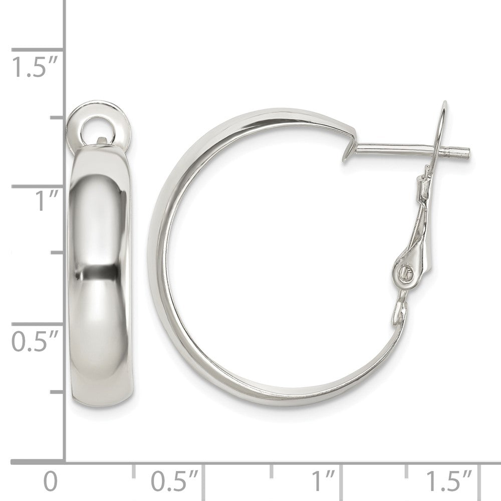 Sterlingsilber Poliert 6mm Omega Rückseite Creolen