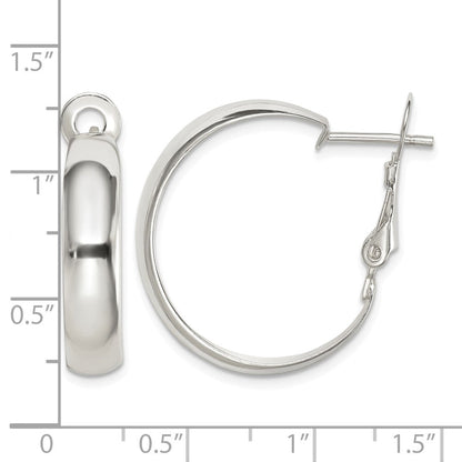 Sterlingsilber Poliert 6mm Omega Rückseite Creolen