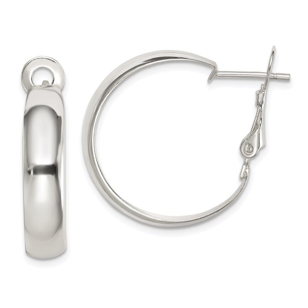 Sterlingsilber Poliert 6mm Omega Rückseite Creolen