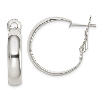 Sterlingsilber Poliert 6mm Omega Rückseite Creolen