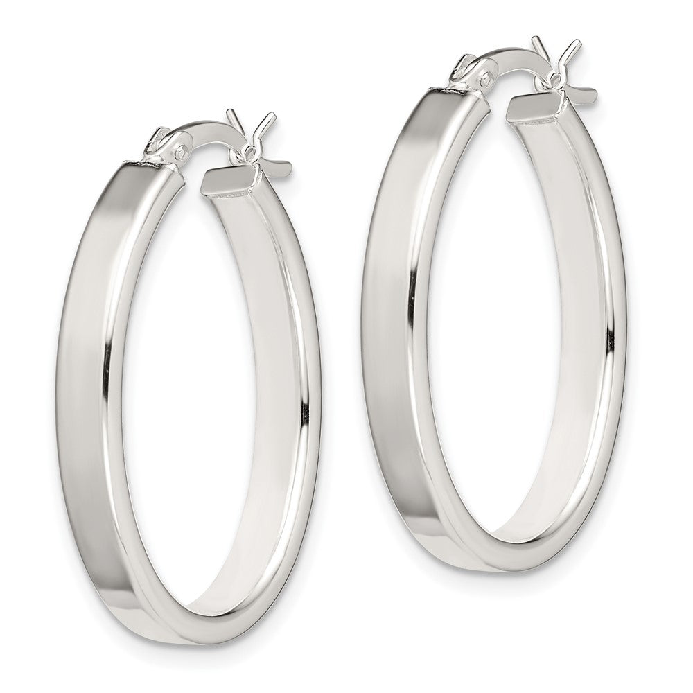 Sterlingsilber Poliert 4mm Oval Creolen