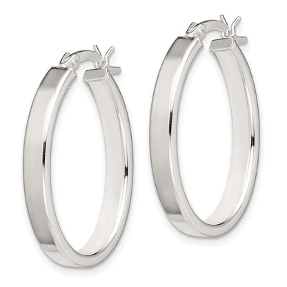 Sterlingsilber Poliert 4mm Oval Creolen