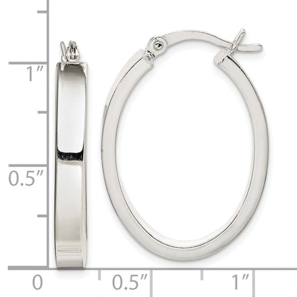 Sterlingsilber Poliert 4mm Oval Creolen