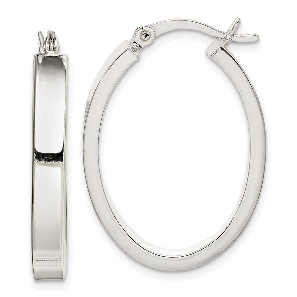 Sterlingsilber Poliert 4mm Oval Creolen