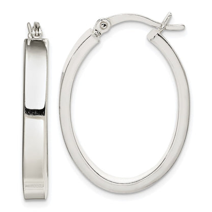 Sterlingsilber Poliert 4mm Oval Creolen