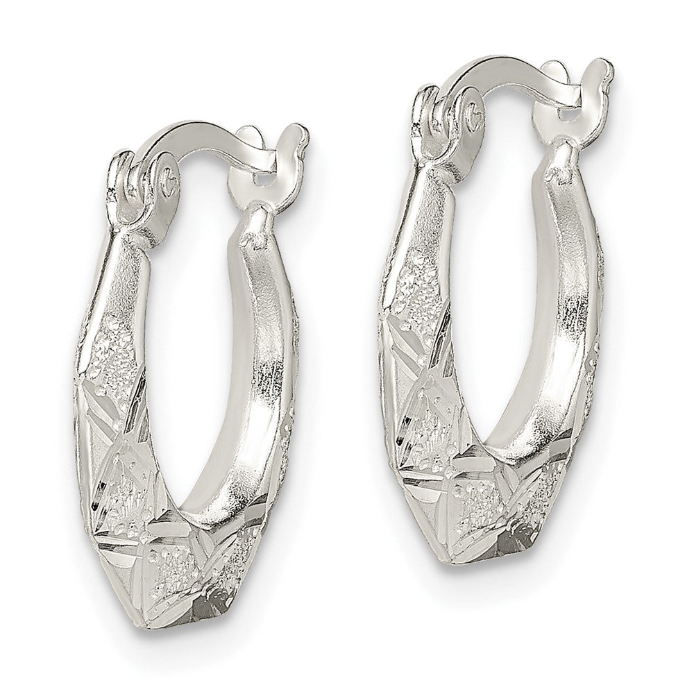 Sterlingsilber Diamantiert & Strukturiert Creolen