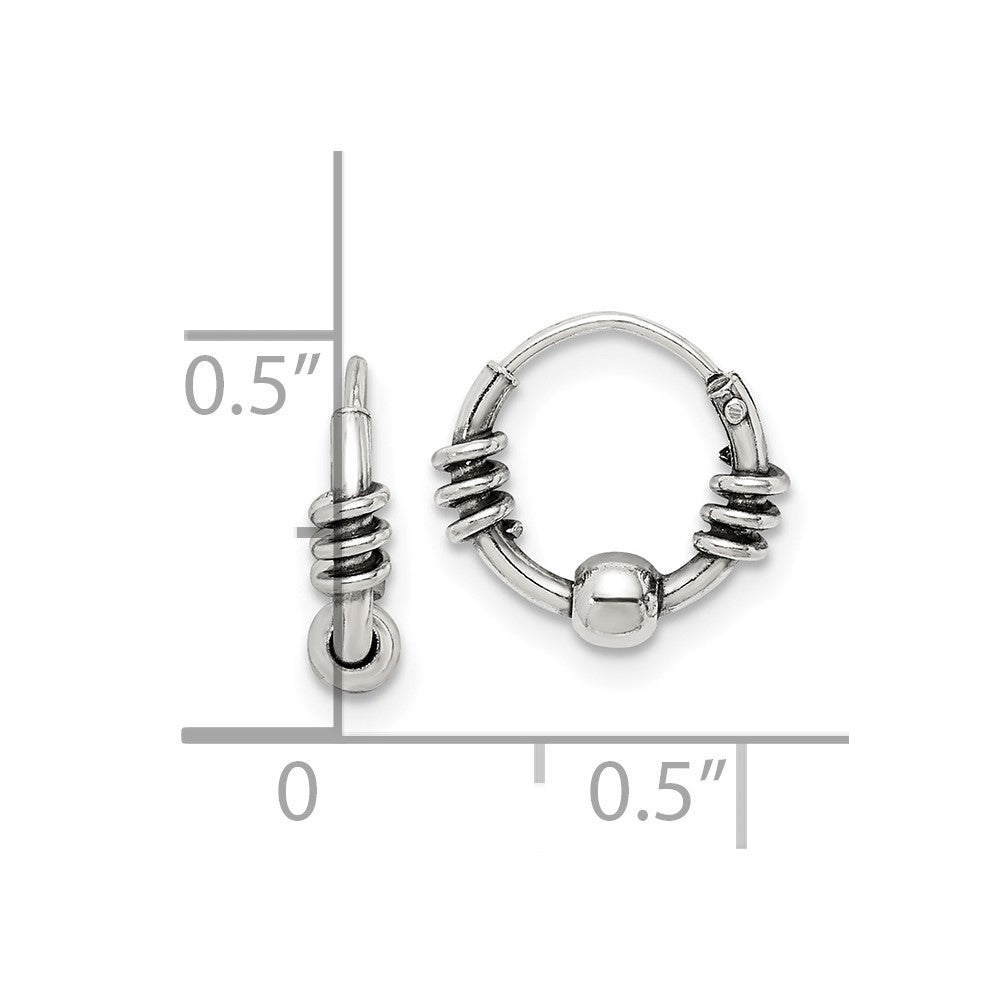 Sterlingsilber Antikisiert Gekugelt Endlos Creolen