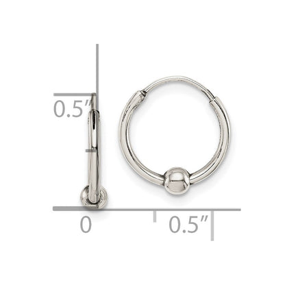 Sterlingsilber Antikisiert Gekugelt Endlos Creolen