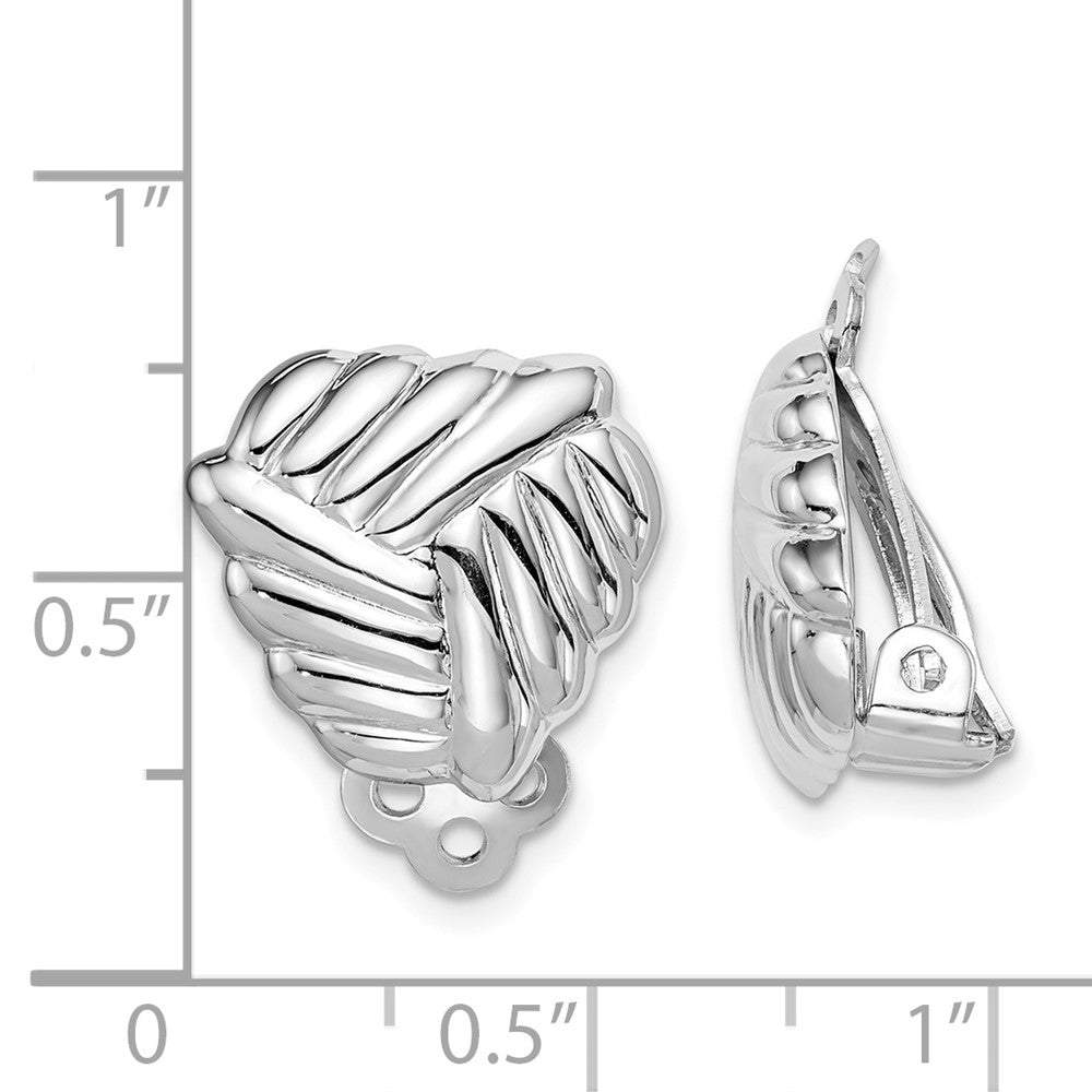 Sterlingsilber Rhodiniert Poliert Non-pierced Geflochten Dreieck Ohrringe