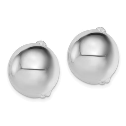 Sterlingsilber Rhodiniert Poliert Non-pierced Kreis Ohrringe