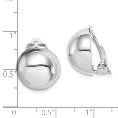 Sterlingsilber Rhodiniert Poliert Non-pierced Kreis Ohrringe