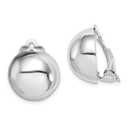Sterlingsilber Rhodiniert Poliert Non-pierced Kreis Ohrringe
