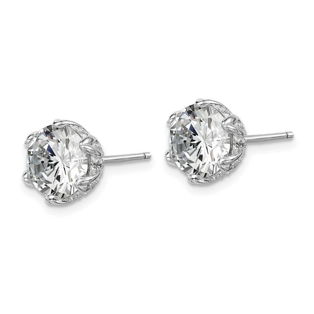 Sterlingsilber Rhodiniert Zirkonia Ohrstecker