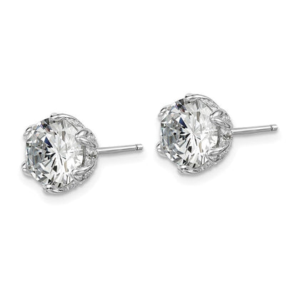 Sterlingsilber Rhodiniert Zirkonia Ohrstecker