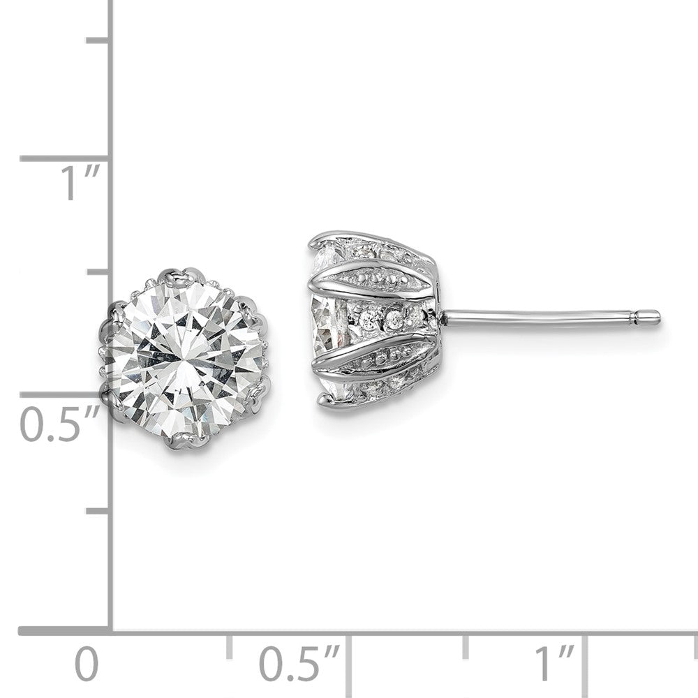 Sterlingsilber Rhodiniert Zirkonia Ohrstecker