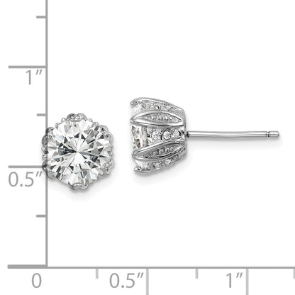 Sterlingsilber Rhodiniert Zirkonia Ohrstecker
