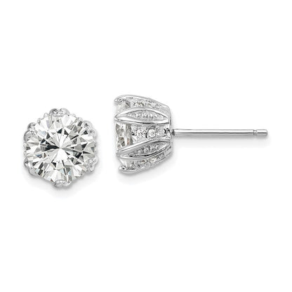 Sterlingsilber Rhodiniert Zirkonia Ohrstecker