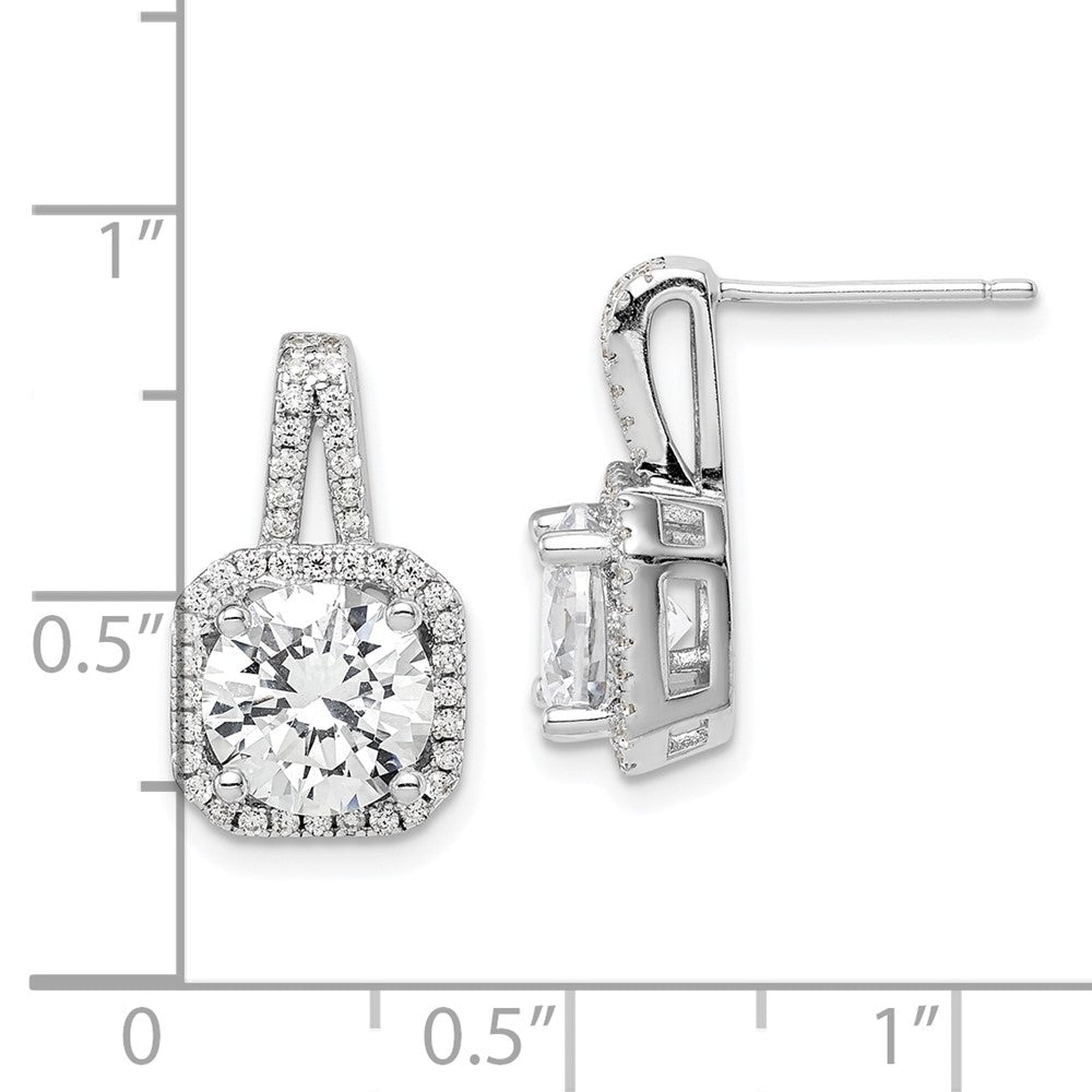 Sterlingsilber Rhodiniert Zirkonia Heiligenschein Ohrstecker