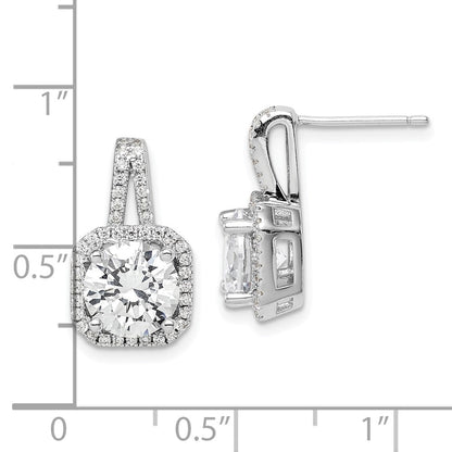 Sterlingsilber Rhodiniert Zirkonia Heiligenschein Ohrstecker