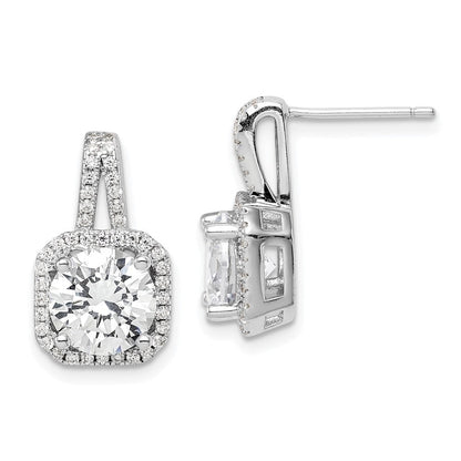Sterlingsilber Rhodiniert Zirkonia Heiligenschein Ohrstecker