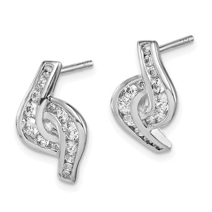 Sterlingsilber Rhodiniert Zirkonia Ohrstecker