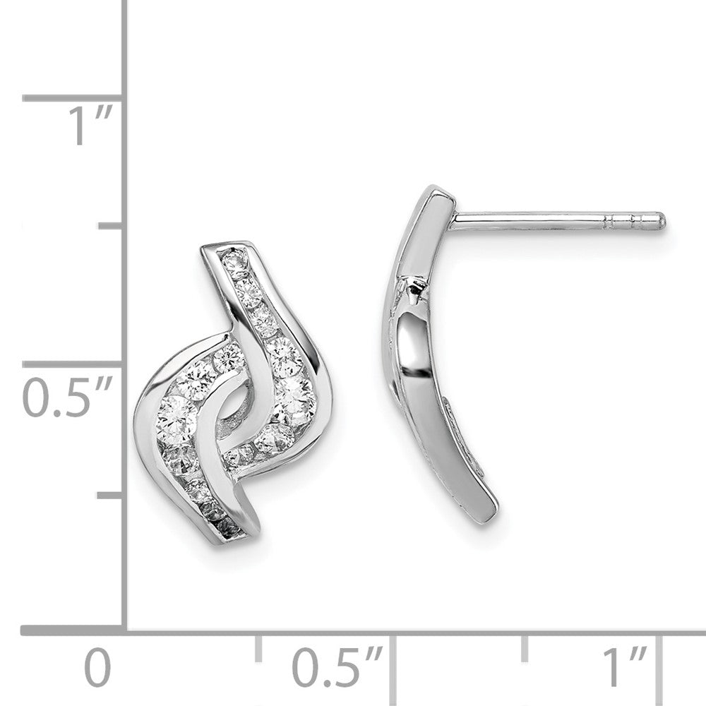 Sterlingsilber Rhodiniert Zirkonia Ohrstecker