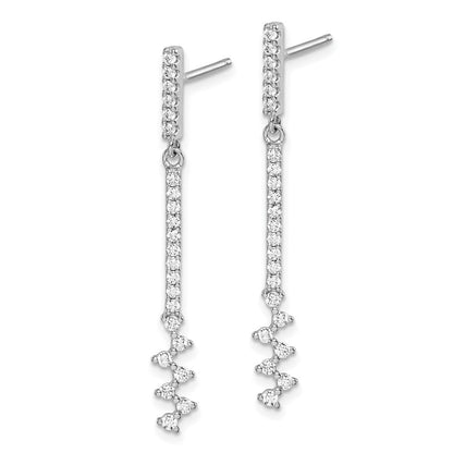 Sterlingsilber Rhodiniert Zirkonia Ohrhänger