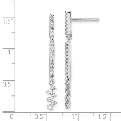 Sterlingsilber Rhodiniert Zirkonia Ohrhänger
