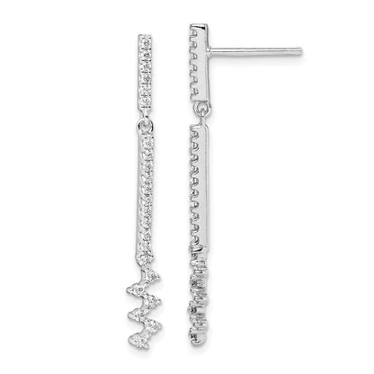 Sterlingsilber Rhodiniert Zirkonia Ohrhänger