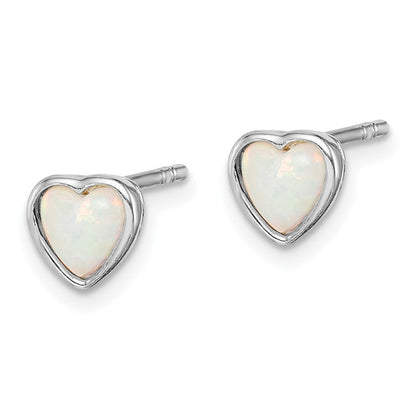 Sterlingsilber Rhodiniert Im Labor Erzeugt Opal Ohrstecker