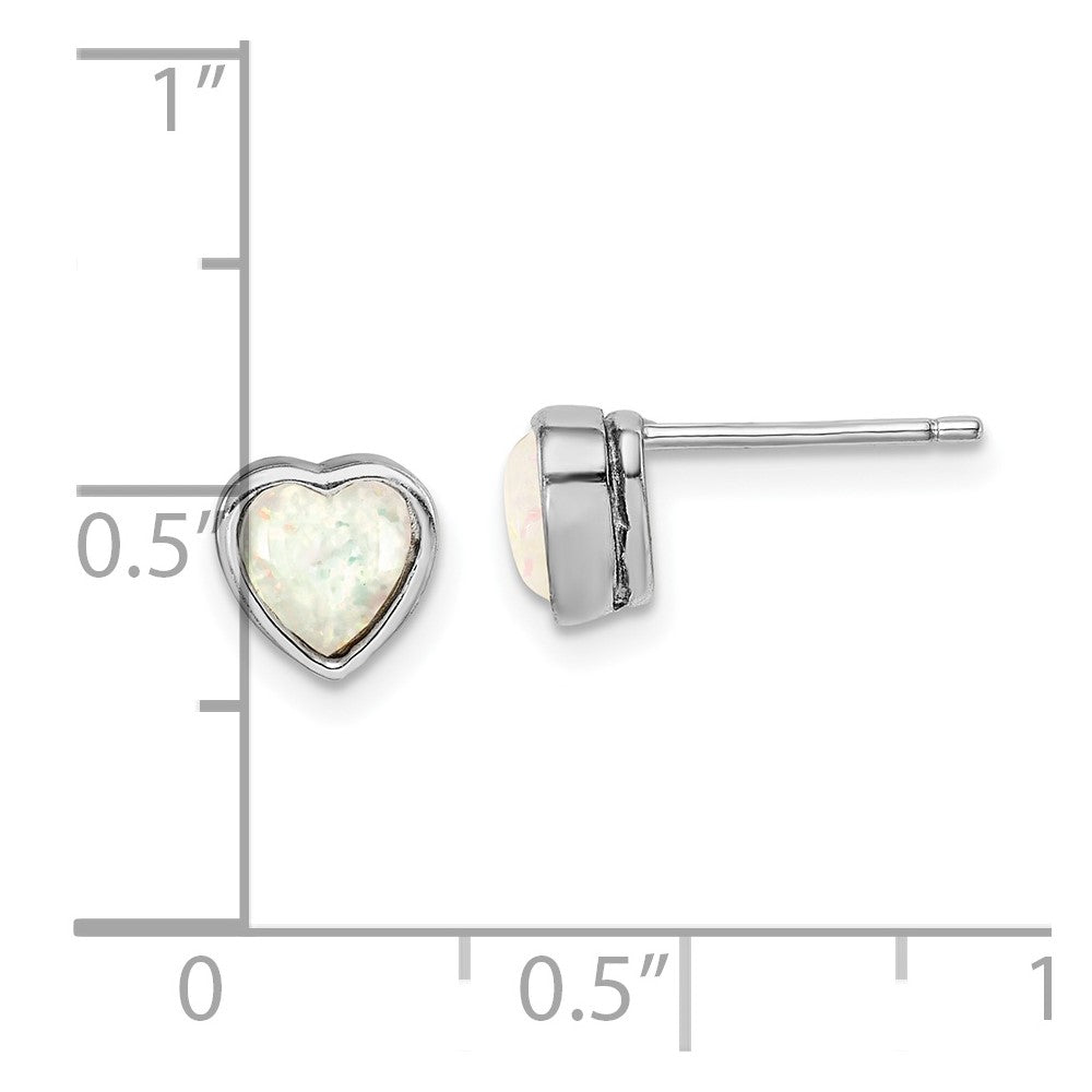 Sterlingsilber Rhodiniert Im Labor Erzeugt Opal Ohrstecker