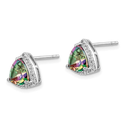 Sterlingsilber Rhodiniert Trillant Mystic Feuer/white Topas Ohrringe