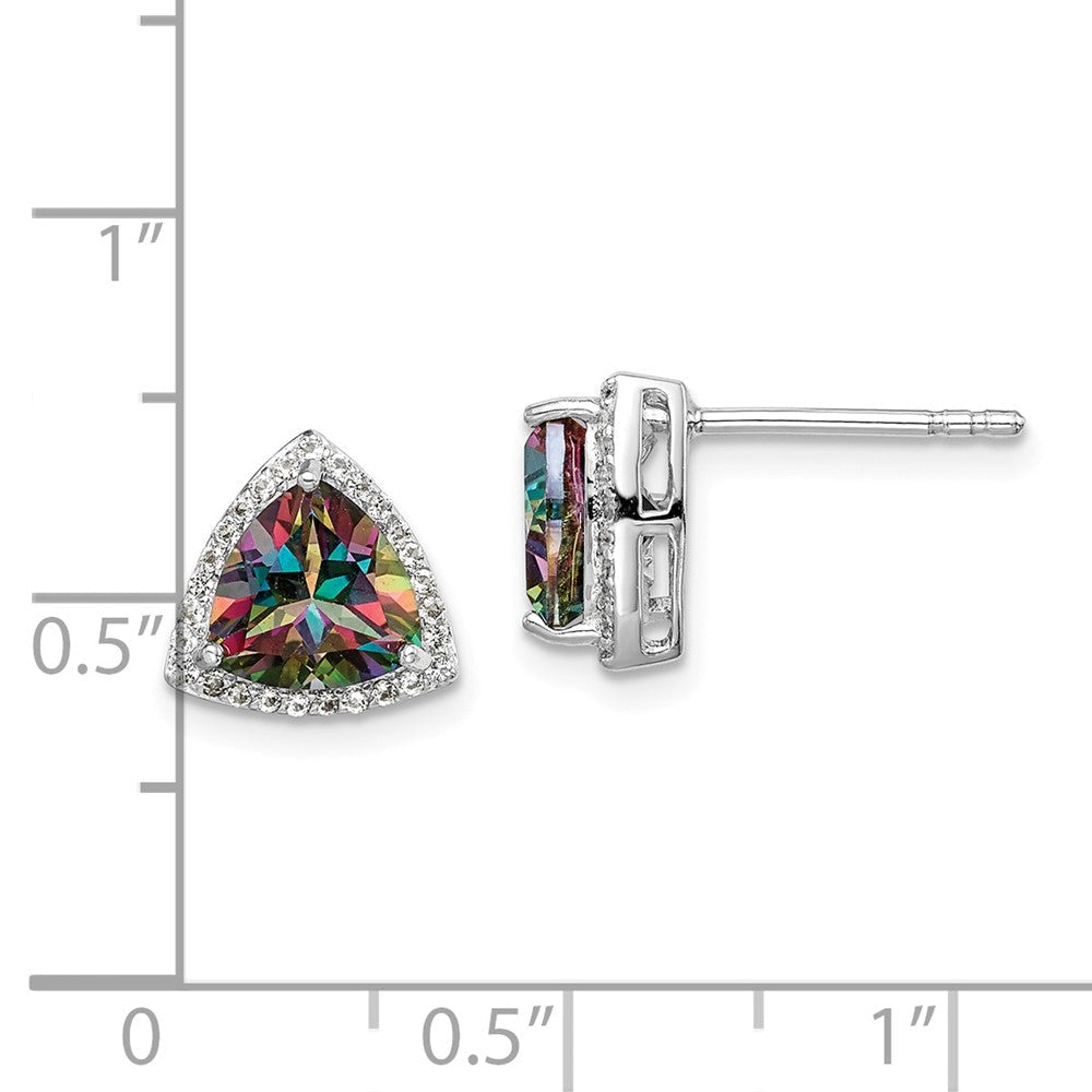 Sterlingsilber Rhodiniert Trillant Mystic Feuer/white Topas Ohrringe