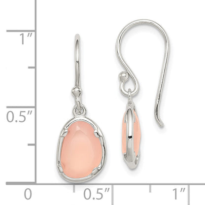 Sterlingsilber Rosa Chalcedony Ohrhänger