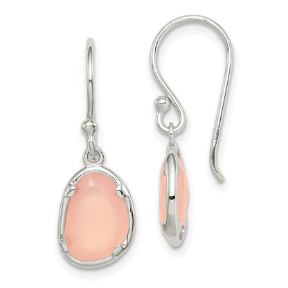 Sterlingsilber Rosa Chalcedony Ohrhänger