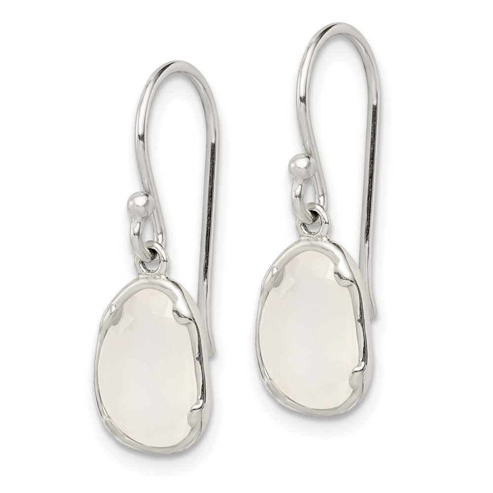 Sterlingsilber Weiß Chalcedony Ohrhänger
