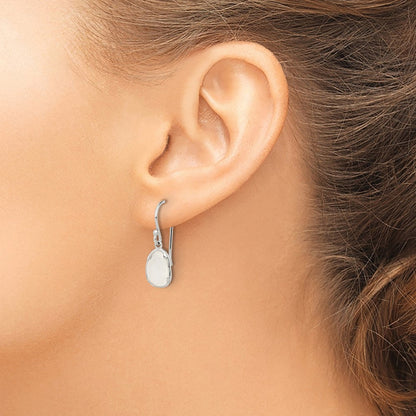 Sterlingsilber Weiß Chalcedony Ohrhänger