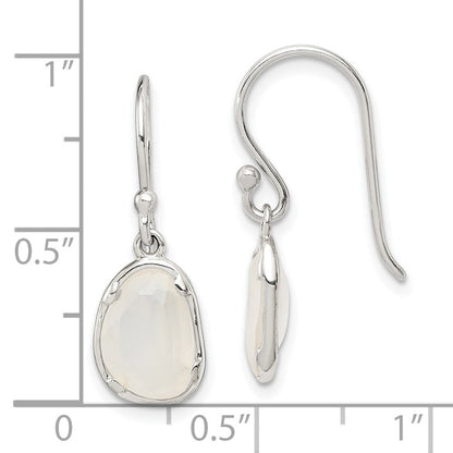 Sterlingsilber Weiß Chalcedony Ohrhänger
