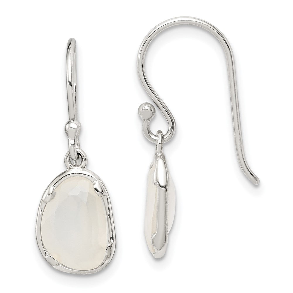 Sterlingsilber Weiß Chalcedony Ohrhänger