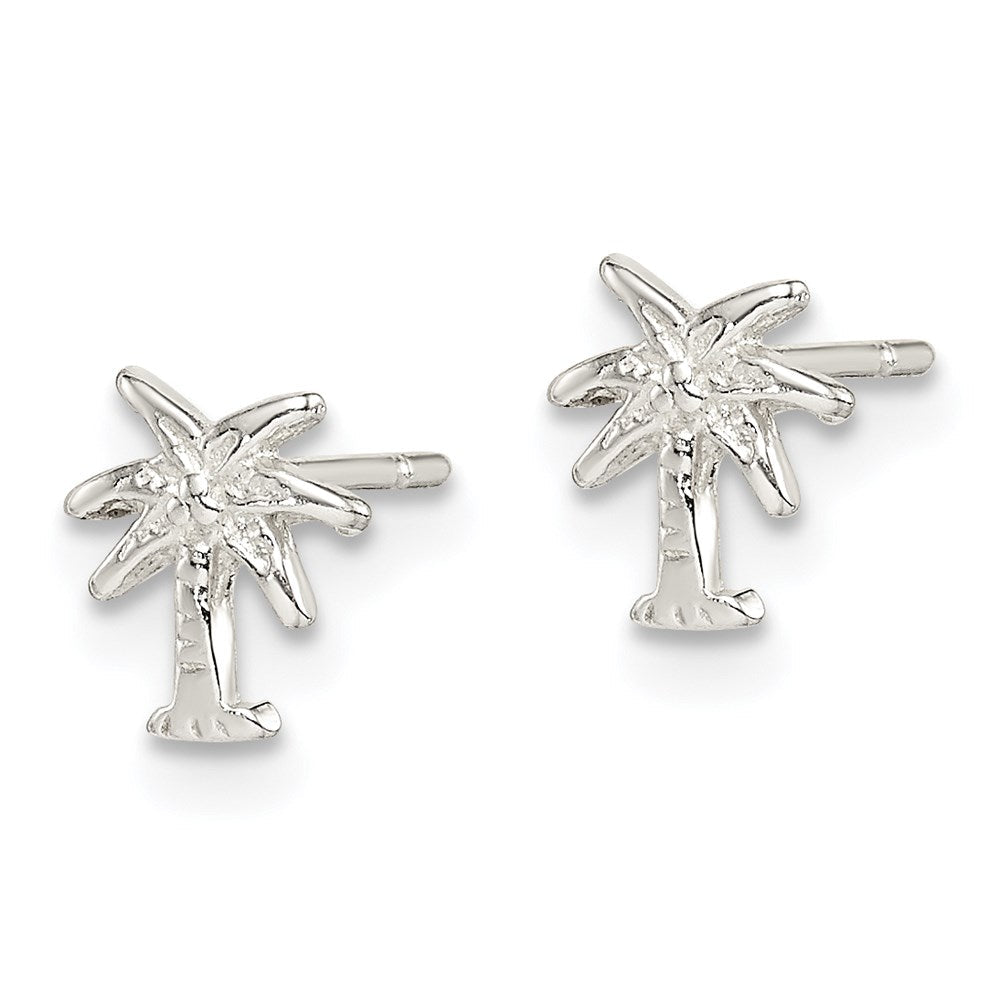 Sterlingsilber Poliert Palme Baum Ohrstecker