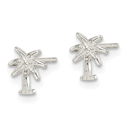 Sterlingsilber Poliert Palme Baum Ohrstecker