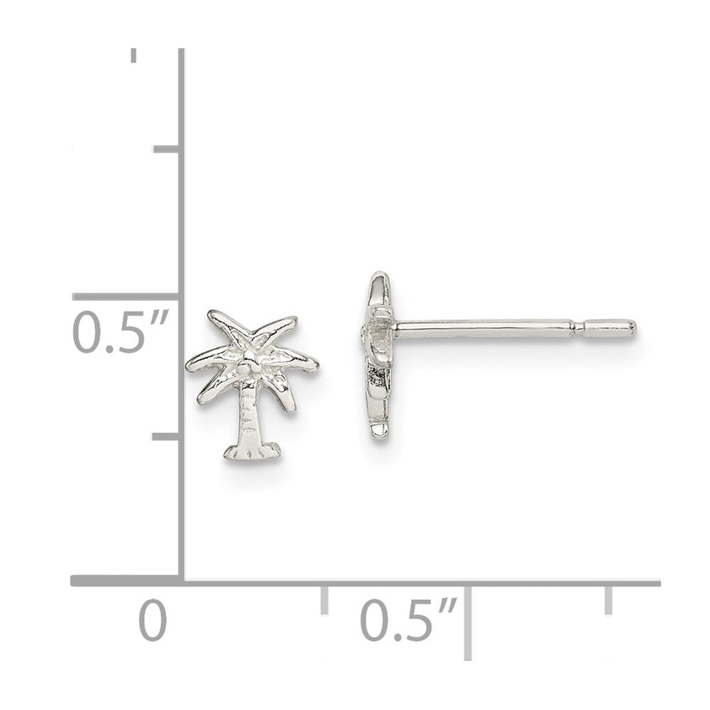 Sterlingsilber Poliert Palme Baum Ohrstecker