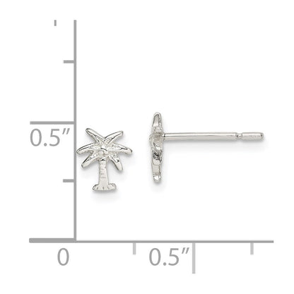 Sterlingsilber Poliert Palme Baum Ohrstecker