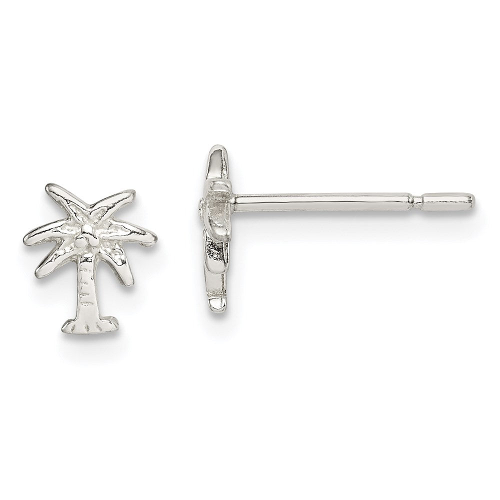 Sterlingsilber Poliert Palme Baum Ohrstecker