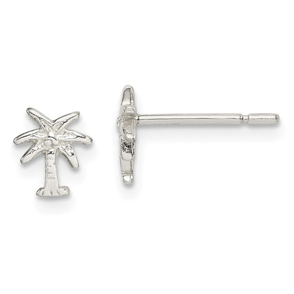 Sterlingsilber Poliert Palme Baum Ohrstecker