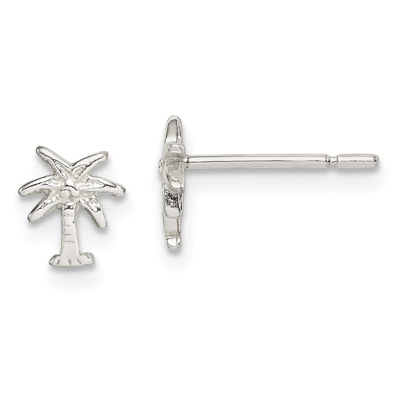 Sterlingsilber Poliert Palme Baum Ohrstecker
