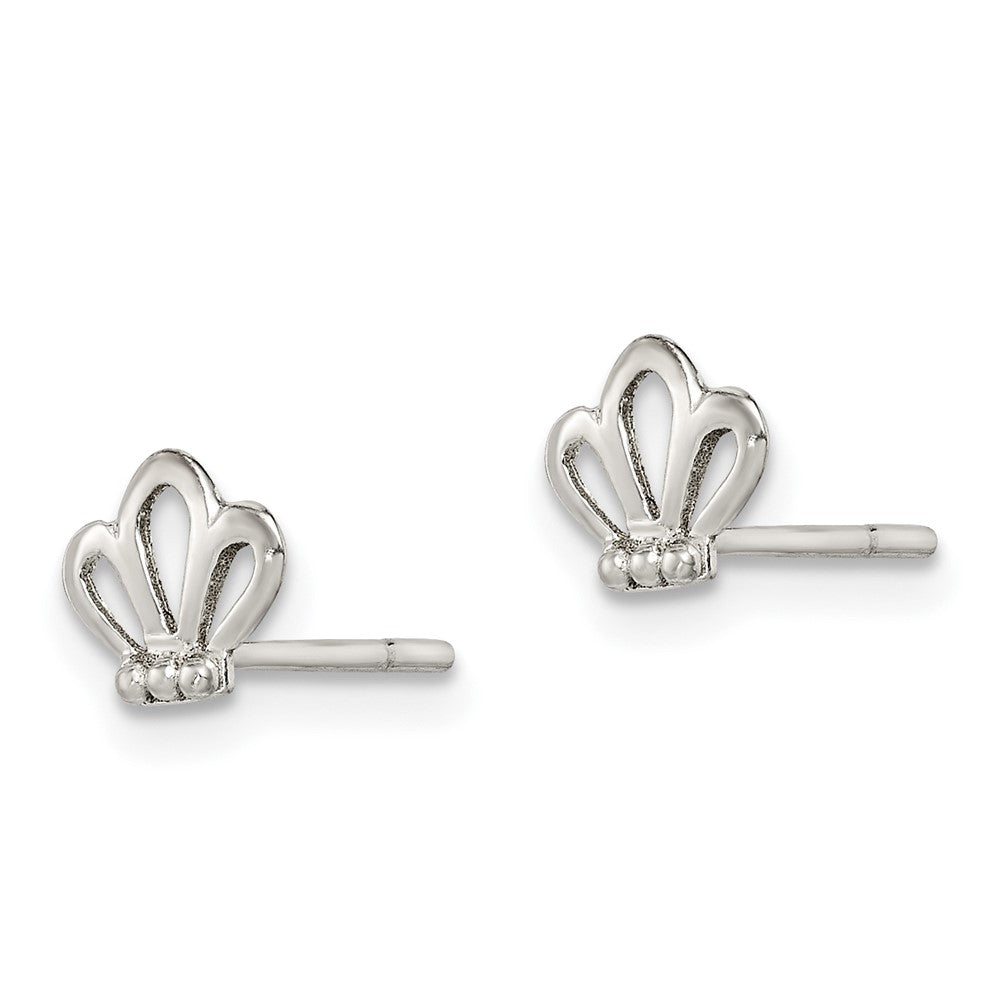 Sterlingsilber Poliert & Gekugelt Tiara Kinder Ohrstecker